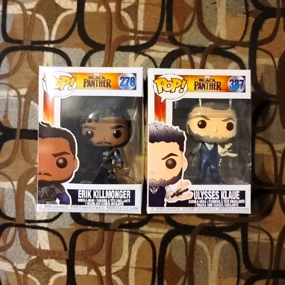 Lot 2 Funko POP! Marvel Black Panther 278 Erik Killmonger & 387 Ulysses Klaue